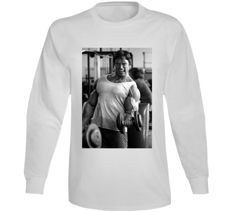 Arnold Schwarzenegger Gym Motivation Champion Legend Long Sleeve Arnold Schwarzenegger Gym Motivation Champion Legend Long Sleeve