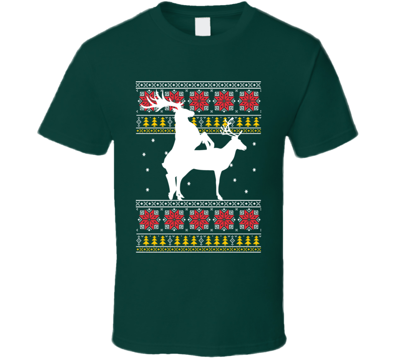 Ugly Christmas Sweater Reindeer Mating Funny Parody T Shirt Ugly Christmas Sweater Reindeer Mating Funny Parody T Shirt