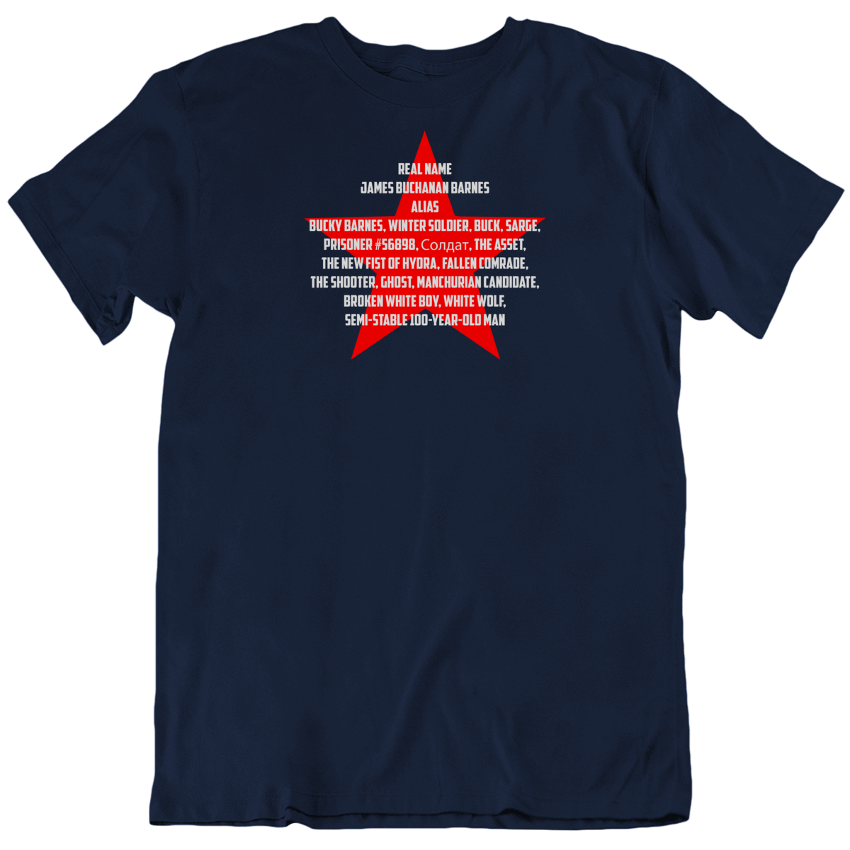 Winter Soldier Bucky Alias Fan T Shirt Winter Soldier Bucky Alias Fan T Shirt