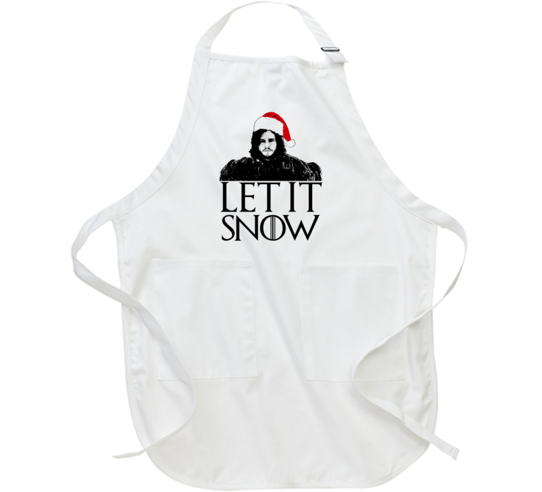 Let It Snow Jon Funny Parody Got Fan Christmas White Apron Let It Snow Jon Funny Parody Got Fan Christmas White Apron