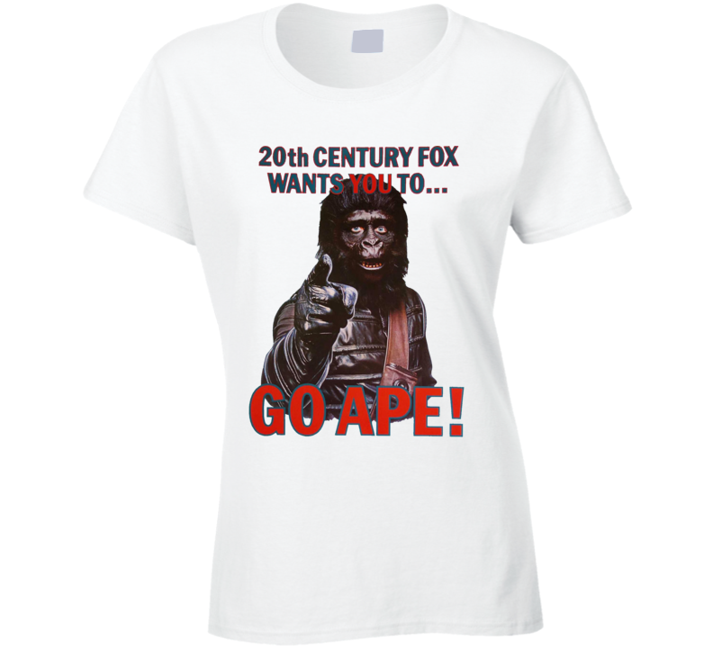 Planet Of The Apes 70s Movie Go Ape Promo Trending Fan Parody Ladies T Shirt Planet Of The Apes 70s Movie Go Ape Promo Trending Fan Parody Ladies T Shirt