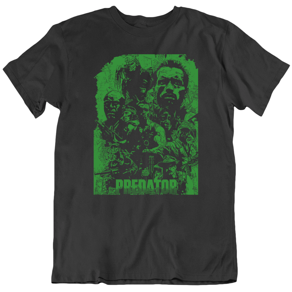 Predator Arnold Schwarzenegger Movie Action Fan Black T Shirt Predator Arnold Schwarzenegger Movie Action Fan Black T Shirt