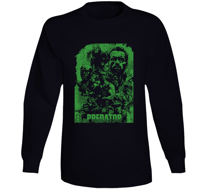 Predator Arnold Schwarzenegger Movie Action Fan Black Long Sleeve Predator Arnold Schwarzenegger Movie Action Fan Black Long Sleeve