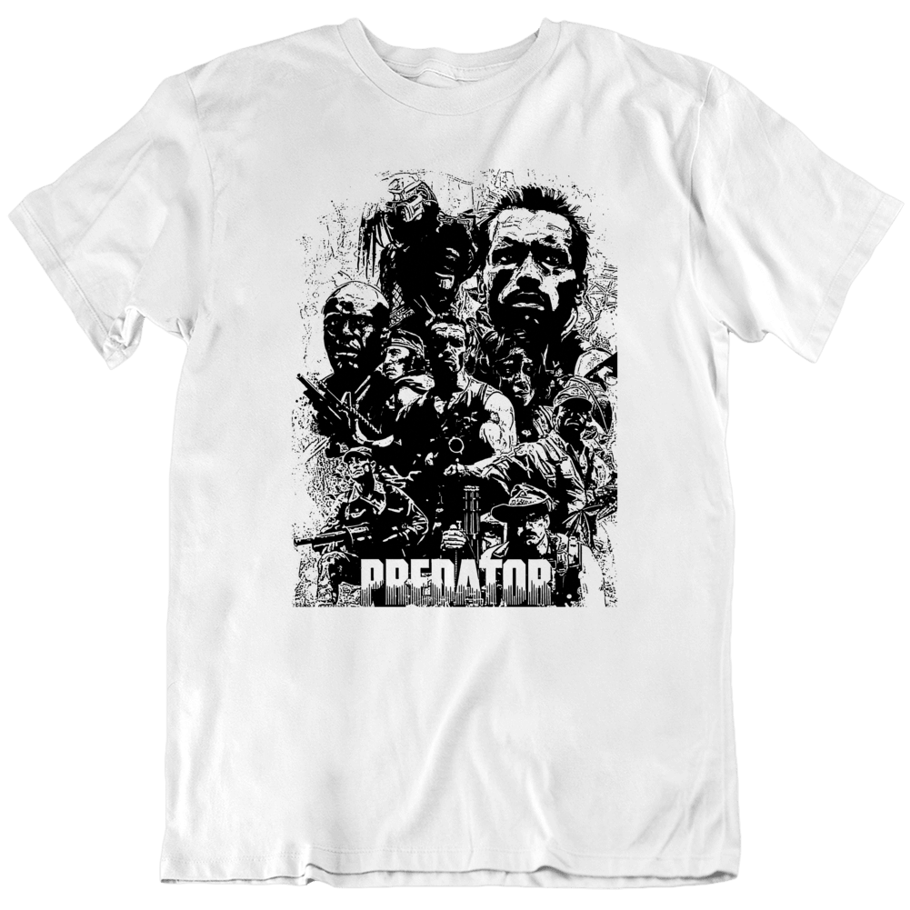 Predator Arnold Schwarzenegger Movie Action Fan White T Shirt Predator Arnold Schwarzenegger Movie Action Fan White T Shirt