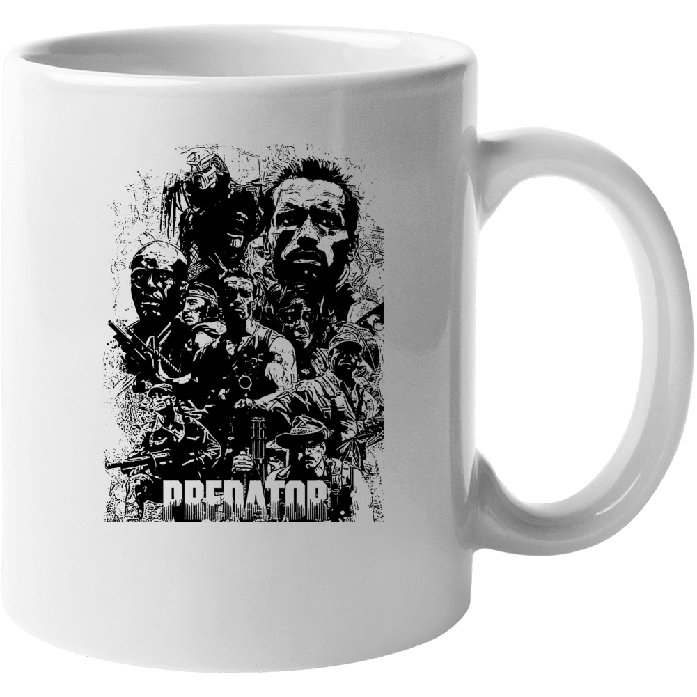 Predator Arnold Schwarzenegger Movie Action Fan White Mug Predator Arnold Schwarzenegger Movie Action Fan White Mug