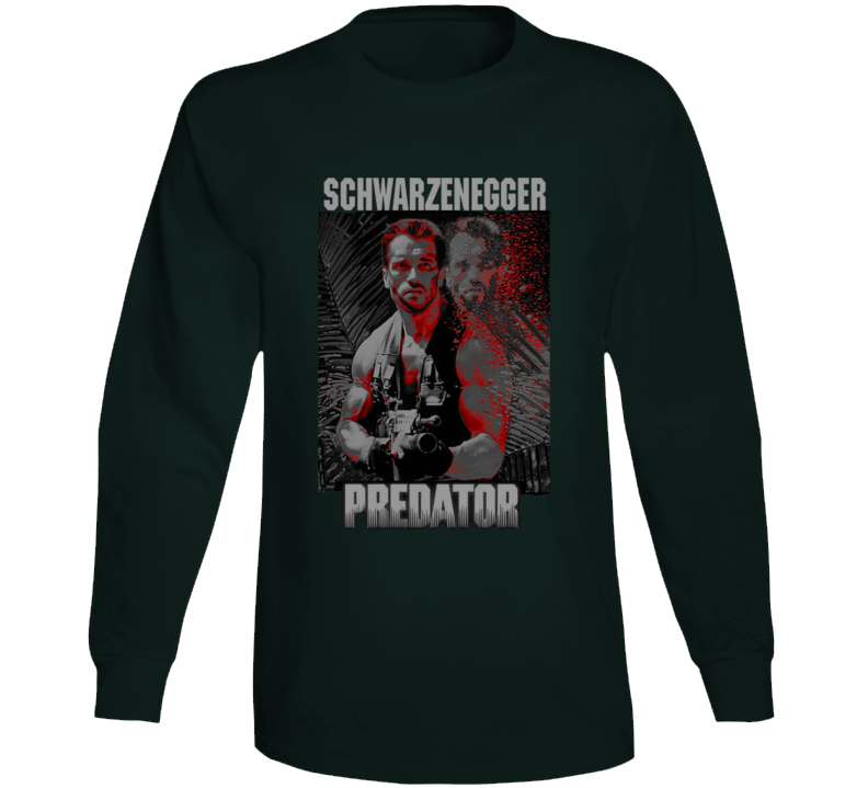 Predator Arnold Schwarzenegger Movie Alien Action Fan Long Sleeve Predator Arnold Schwarzenegger Movie Alien Action Fan Long Sleeve