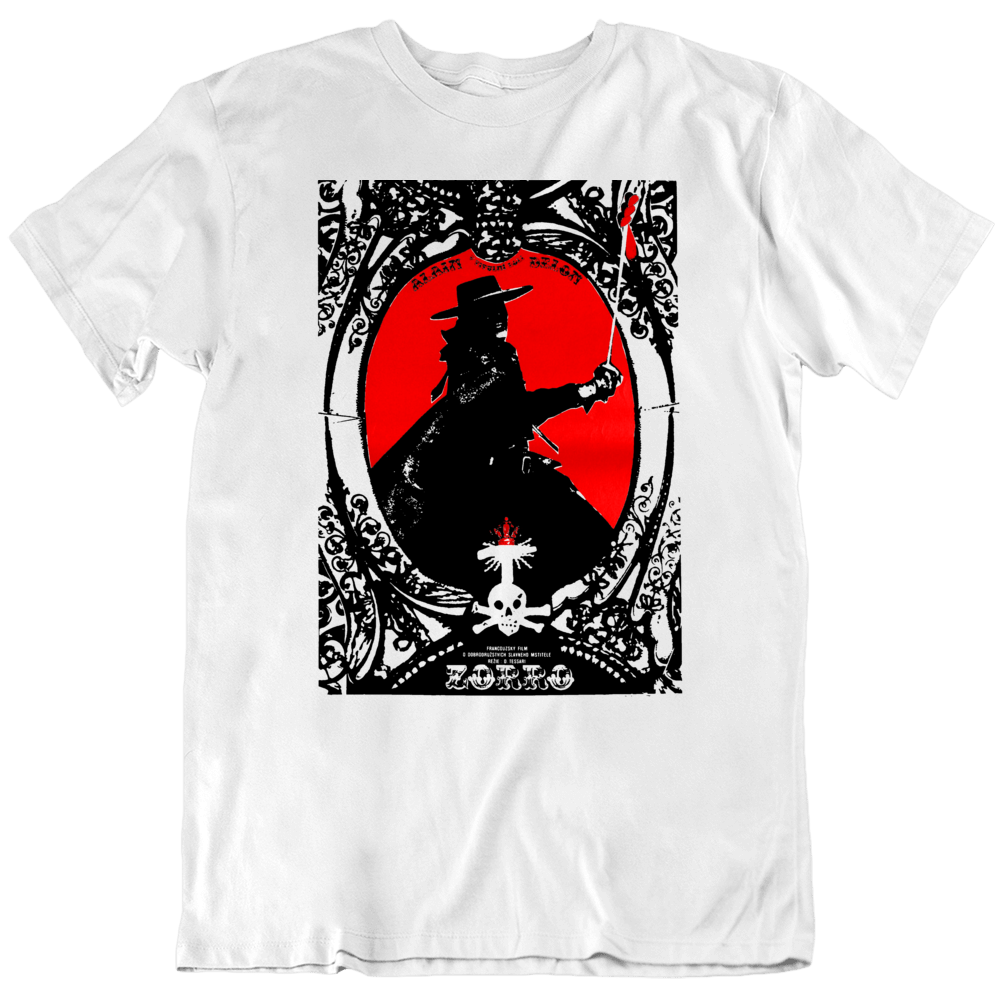 Zorro 1975 Czech Movie Poster Classic Fan T Shirt Zorro 1975 Czech Movie Poster Classic Fan T Shirt