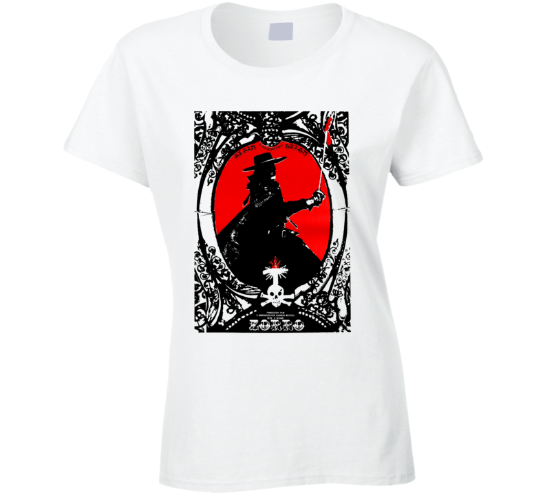 Zorro 1975 Czech Movie Poster Classic Fan Ladies T Shirt Zorro 1975 Czech Movie Poster Classic Fan Ladies T Shirt