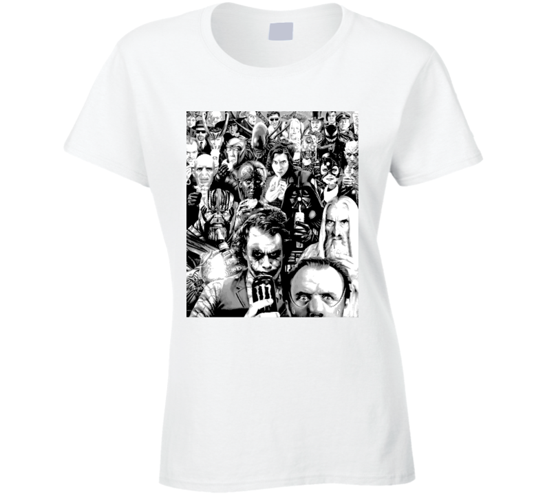 Super Heroes Villains Funny Parody Fan Ladies T Shirt Super Heroes Villains Funny Parody Fan Ladies T Shirt