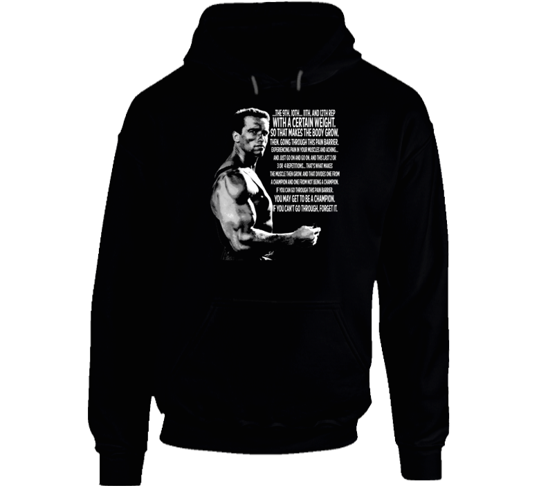 Arnold Schwarzenegger Muscle Grow Quote Bodybuilding Legend Fan Hoodie Arnold Schwarzenegger Muscle Grow Quote Bodybuilding Legend Fan Hoodie