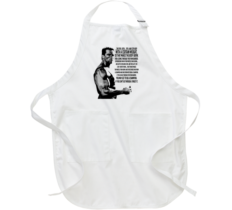 Arnold Schwarzenegger Muscle Grow Quote Bodybuilding Legend Apron Arnold Schwarzenegger Muscle Grow Quote Bodybuilding Legend Apron