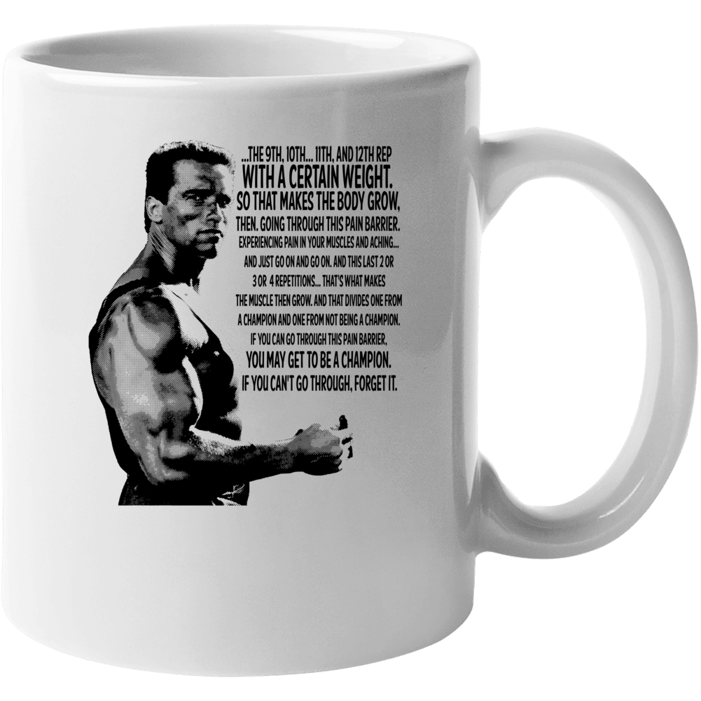 Arnold Schwarzenegger Muscle Grow Quote Bodybuilding Legend Mug Arnold Schwarzenegger Muscle Grow Quote Bodybuilding Legend Mug