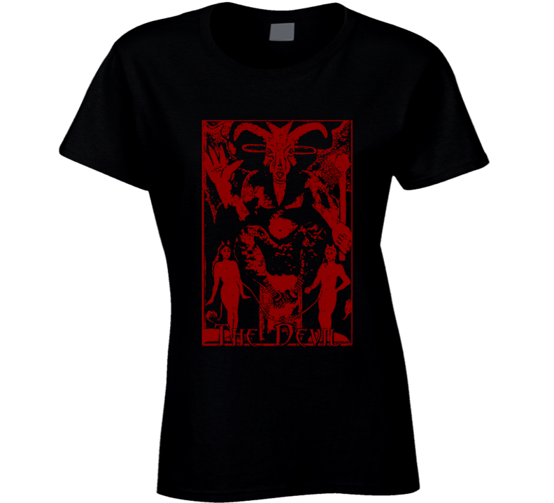Devil Tarot Card 666 Satan Lucifer Cult Ladies T Shirt Devil Tarot Card 666 Satan Lucifer Cult Ladies T Shirt