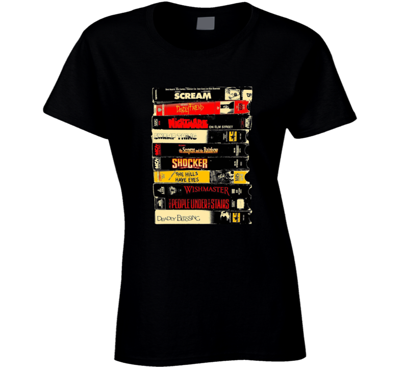 Vhs Horror Movie Retro Vcr Old School Ladies T Shirt Vhs Horror Movie Retro Vcr Old School Ladies T Shirt
