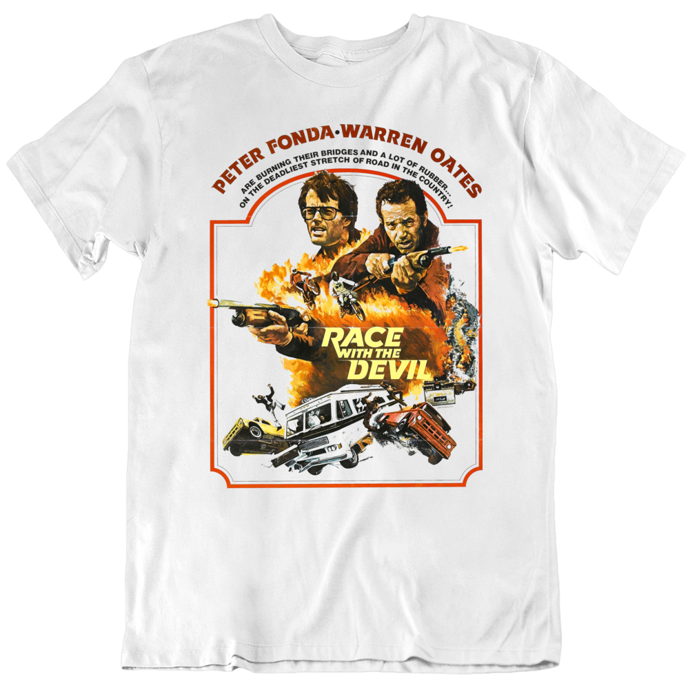 Race With The Devil Movie Peter Fonda Fan Poster T Shirt Race With The Devil Movie Peter Fonda Fan Poster T Shirt