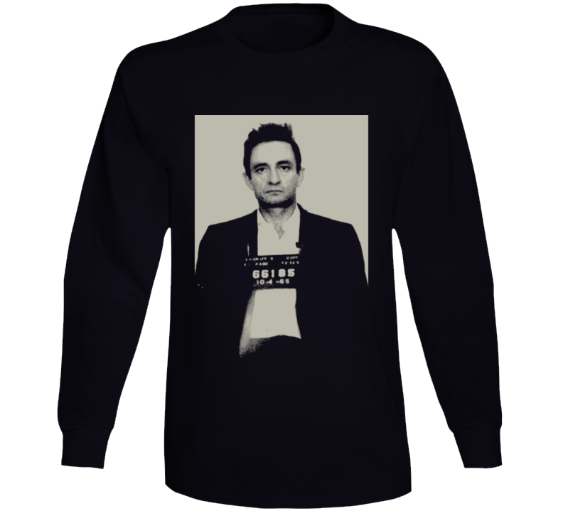 Johnny Cash Mugshot Country Music Legend Long Sleeve Johnny Cash Mugshot Country Music Legend Long Sleeve