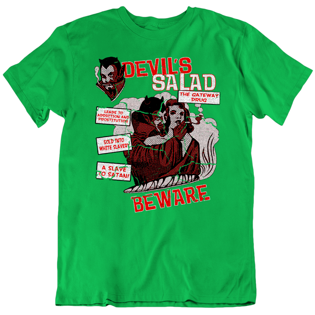 Weed Devil's Salad Funny Parody Marijuana Cannabis T Shirt Weed Devil's Salad Funny Parody Marijuana Cannabis T Shirt