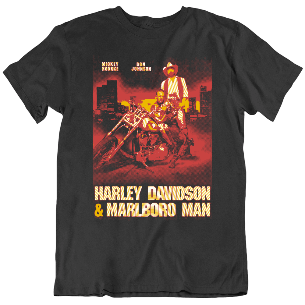 Harley Davidson & The Malboro Man Don Johnson Mickey Rourke Movie T Shirt Harley Davidson & The Malboro Man Don Johnson Mickey Rourke Movie T Shirt