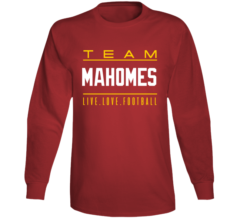 Team Mahomes Kansas City Football Long Sleeve Team Mahomes Kansas City Football Long Sleeve
