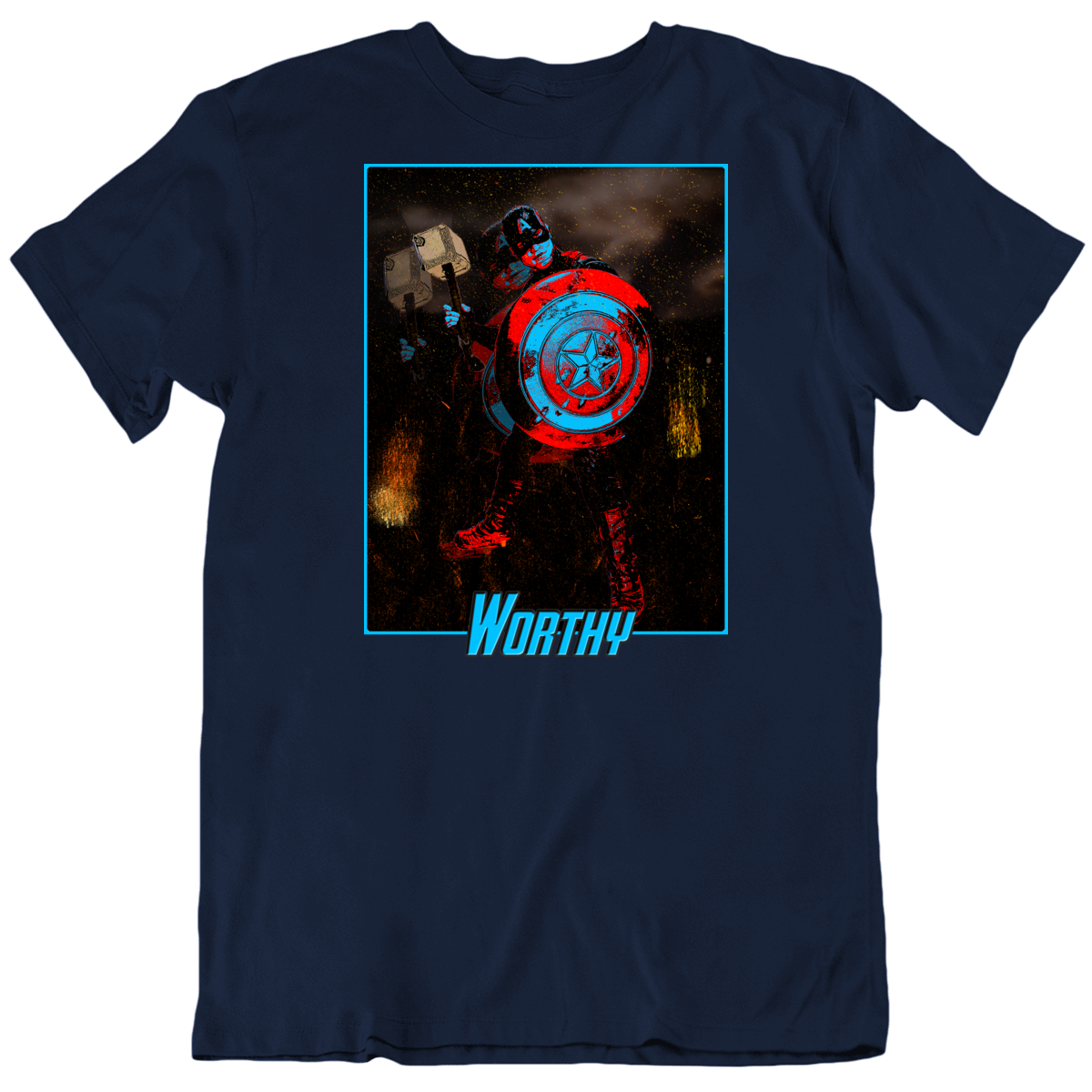 Worthy Captain America Mjolnir Hammer Fan T Shirt Worthy Captain America Mjolnir Hammer Fan T Shirt