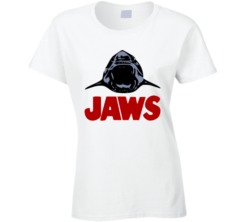 Jaws 70s Blockbuster Shark Steven Spielberg Fan Movie Ladies T Shirt Jaws 70s Blockbuster Shark Steven Spielberg Fan Movie Ladies T Shirt