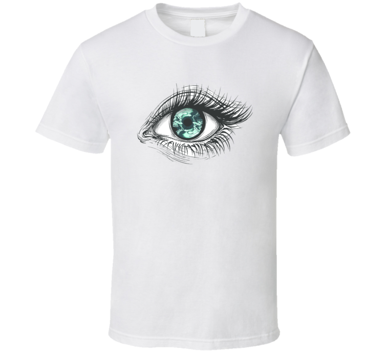Isolated Vector Illustration Of Realistic Human Eye Of A Girl With Circular Blue T Shirt Isolated Vector Illustration Of Realistic Human Eye Of A Girl With Circular Blue T Shirt