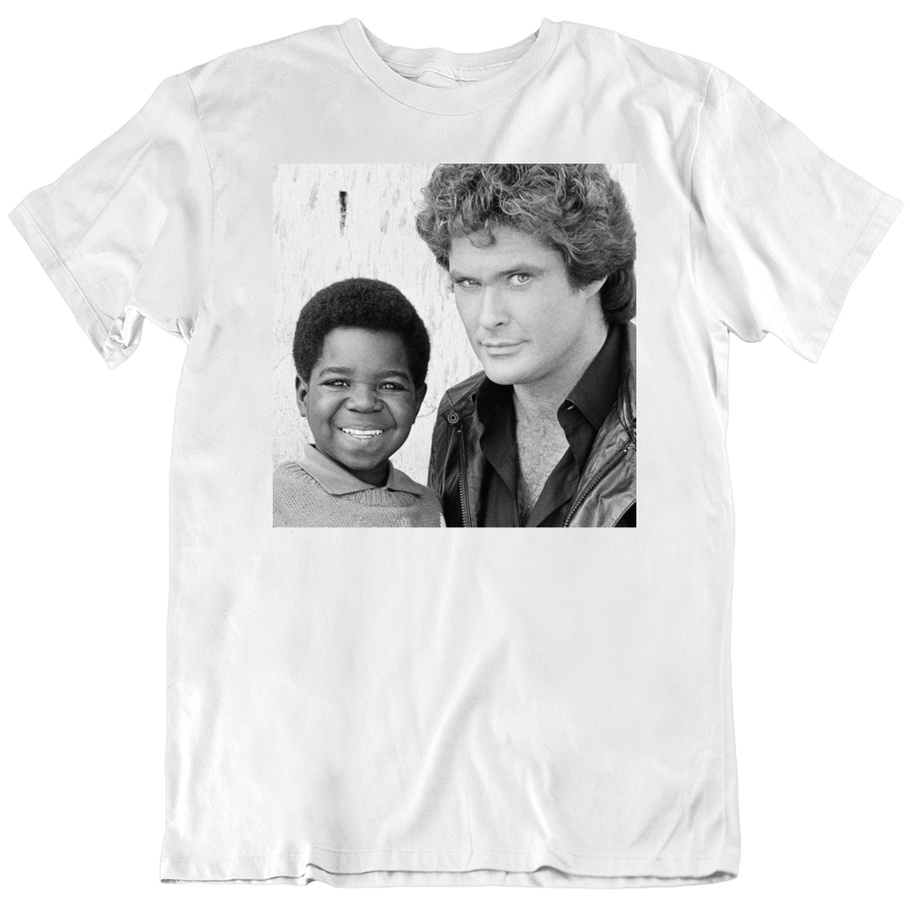 David Hasselhoff Gary Coleman Knight Rider Different Strokes 80s Fan T Shirt David Hasselhoff Gary Coleman Knight Rider Different Strokes 80s Fan T Shirt