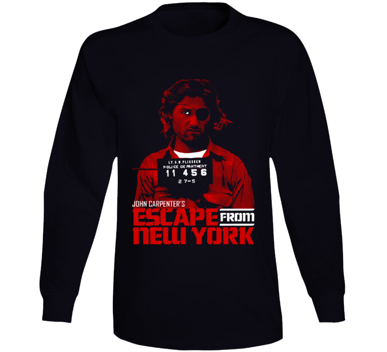 Escape From New York Kurt Russell Snake Plissken Classic 80s Movie Fan Long Sleeve Escape From New York Kurt Russell Snake Plissken Classic 80s Movie Fan Long Sleeve