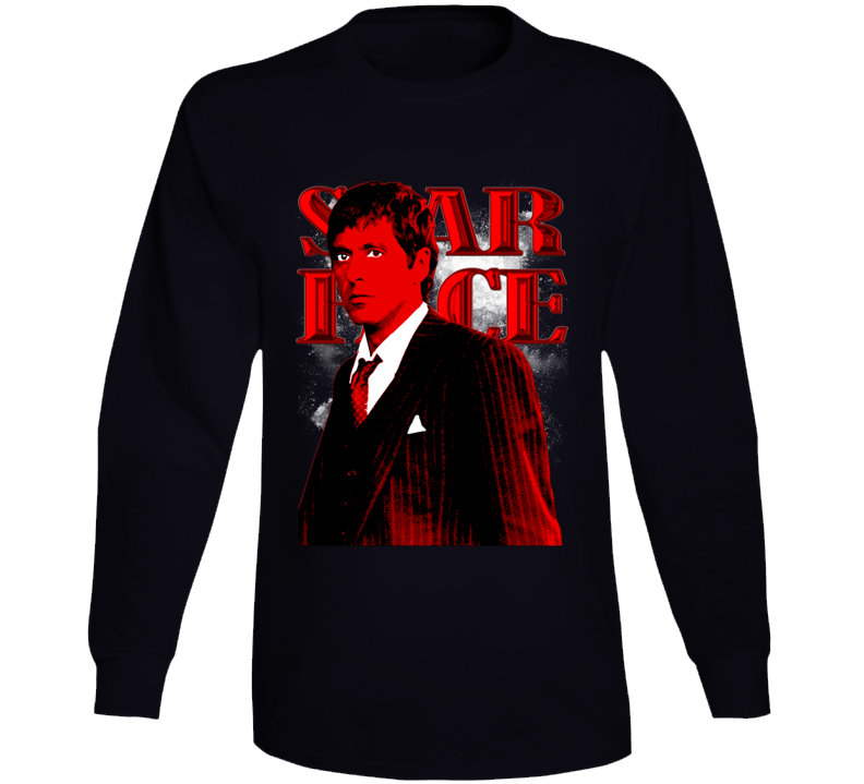 Scarface Tony Montana Al Pacino Gangster Movie 80s Classic Fan Long Sleeve Scarface Tony Montana Al Pacino Gangster Movie 80s Classic Fan Long Sleeve