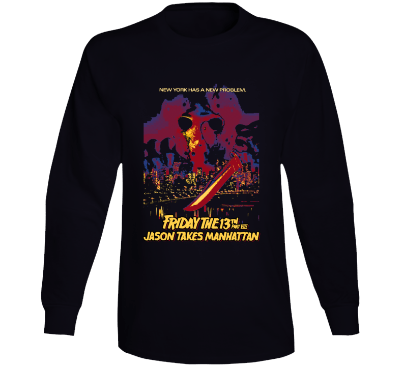 Friday The 13th Part Vii Jason Takes Manhattan Horror Movie 80s Fan Long Sleeve Friday The 13th Part Vii Jason Takes Manhattan Horror Movie 80s Fan Long Sleeve