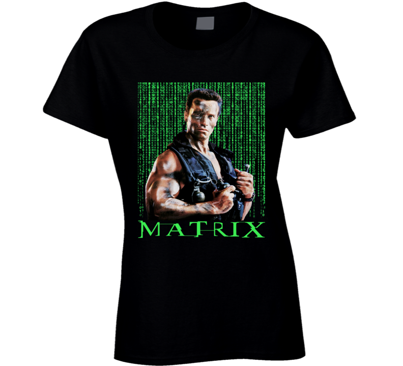 John Matrix Commando Parody Mash Up Funny Fan Ladies T Shirt John Matrix Commando Parody Mash Up Funny Fan Ladies T Shirt