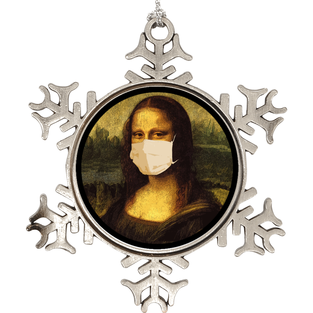 Mona Lisa Face Mask Parody Funny Christmas Holiday Ornament Mona Lisa Face Mask Parody Funny Christmas Holiday Ornament