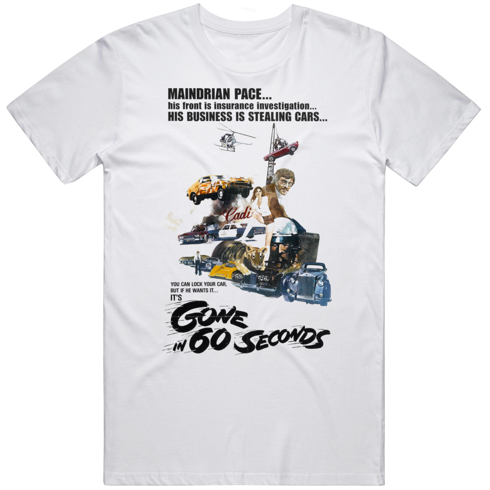 Gone In 60 Seconds Retro Movie 70s Car Fan T Shirt Gone In 60 Seconds Retro Movie 70s Car Fan T Shirt