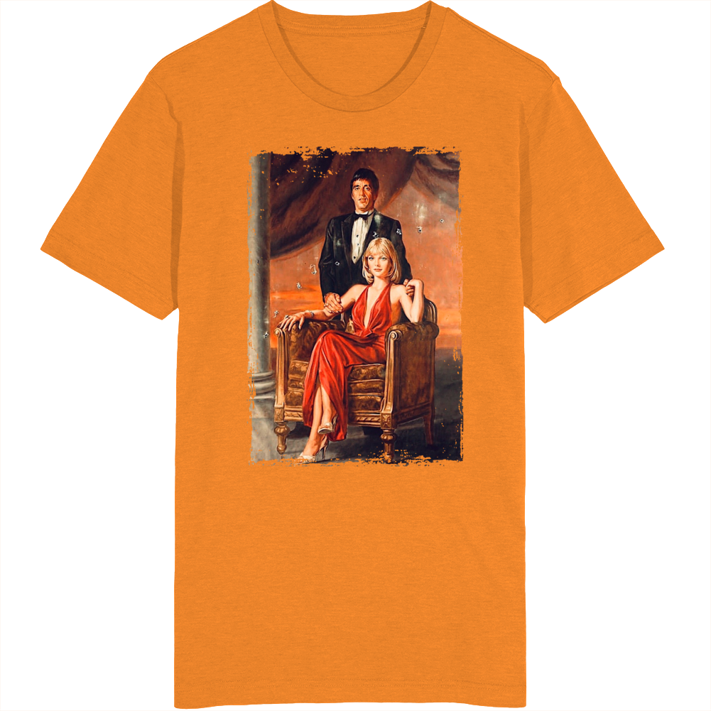 Scarface Tony Elvira Portrait Bullet Holes Movie Fan T Shirt Scarface Tony Elvira Portrait Bullet Holes Movie Fan T Shirt