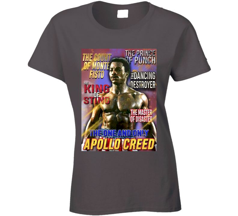Apollo Creed Rocky Boxing Movie Fan Retro Ladies T Shirt Apollo Creed Rocky Boxing Movie Fan Retro Ladies T Shirt