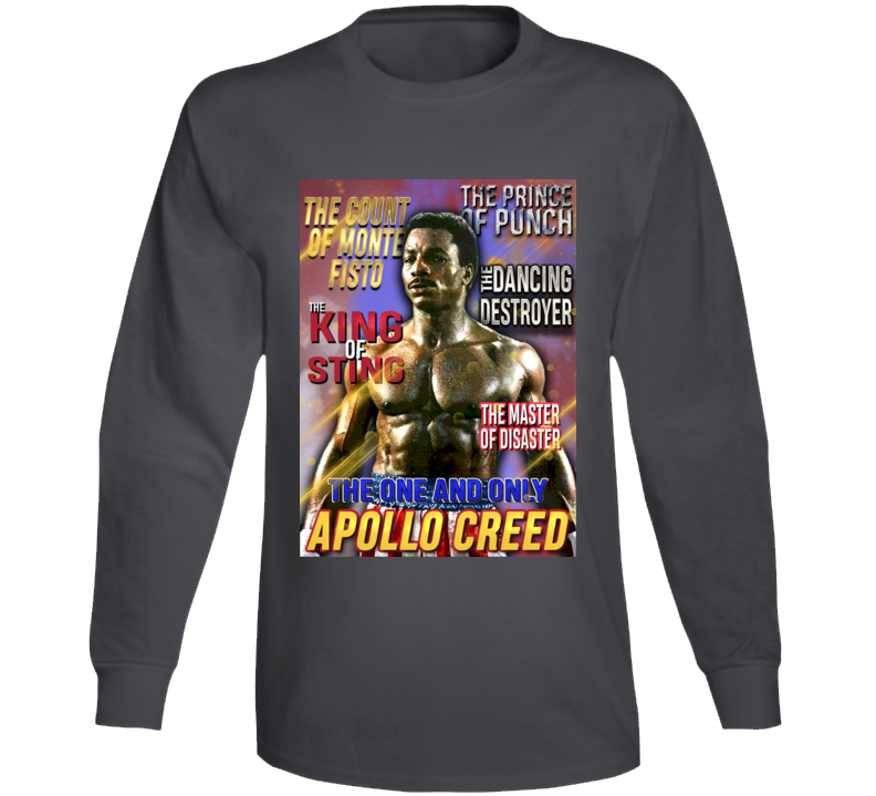 Apollo Creed Rocky Boxing Movie Fan Retro Long Sleeve T Shirt Apollo Creed Rocky Boxing Movie Fan Retro Long Sleeve T Shirt