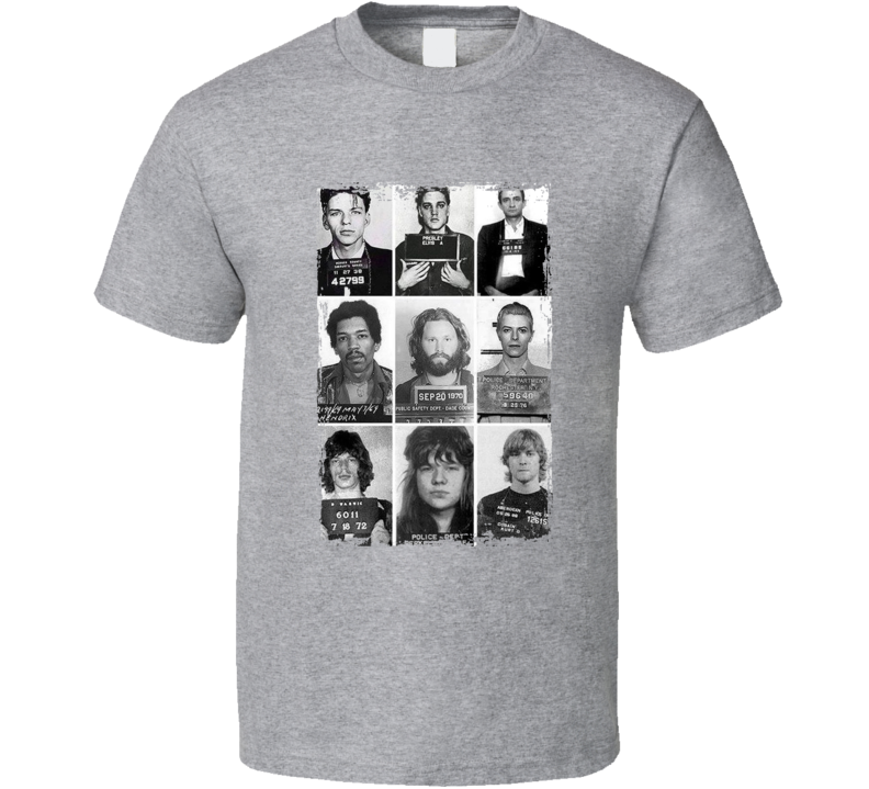 Rebel Rousers Mugshot Collage Music Fan T Shirt Rebel Rousers Mugshot Collage Music Fan T Shirt