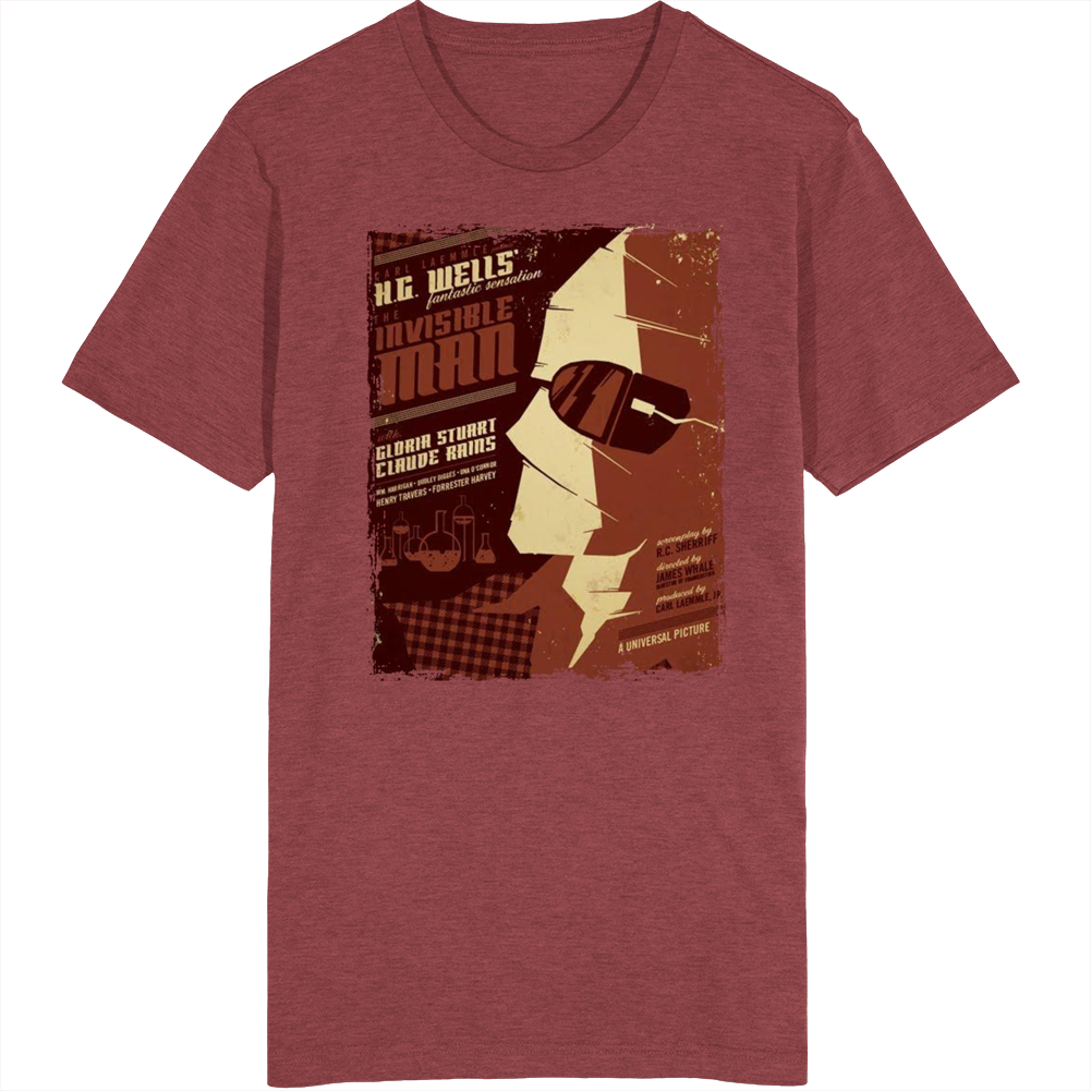 Invisible Man H G Wells Movie Fan T Shirt Invisible Man H G Wells Movie Fan T Shirt