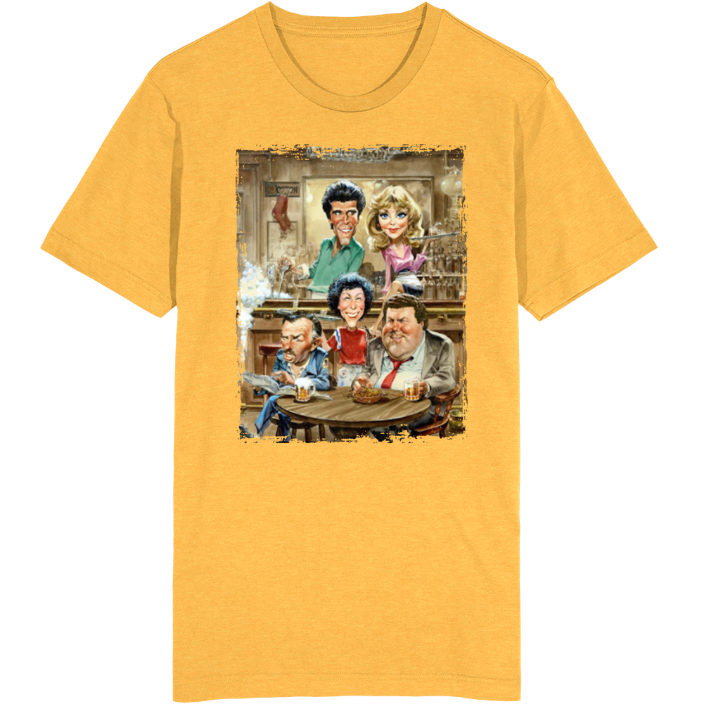 Cheers Caricature Cast Photo Popular 80s Tv Show Fan T Shirt Cheers Caricature Cast Photo Popular 80s Tv Show Fan T Shirt