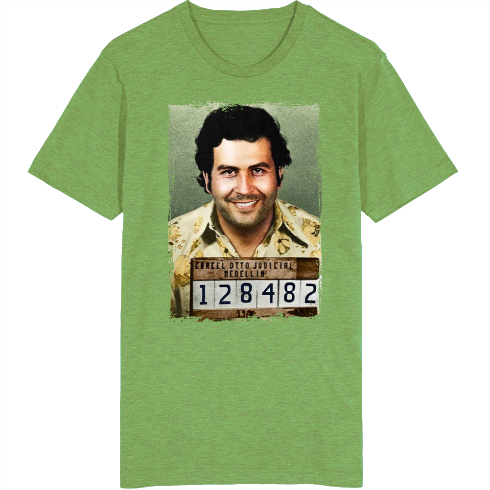 Pablo Escobar Smiling Mugshot Drug Kingpin T Shirt Pablo Escobar Smiling Mugshot Drug Kingpin T Shirt