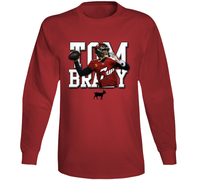 Tom Brady Goat 7 Rings Champs Tampa Fan Long Sleeve T Shirt Tom Brady Goat 7 Rings Champs Tampa Fan Long Sleeve T Shirt