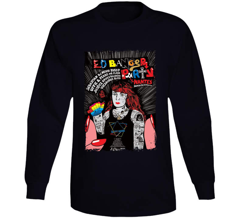Ed Banger Party Nantes Long Sleeve T Shirt Ed Banger Party Nantes Long Sleeve T Shirt