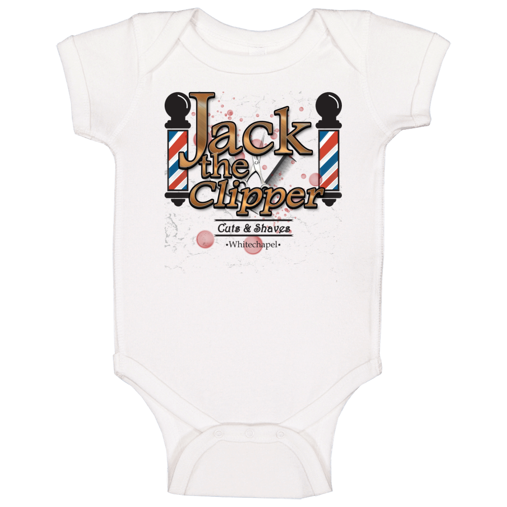 Jack The Clipper Funny Whitechapel Barber Parody Baby One Piece Jack The Clipper Funny Whitechapel Barber Parody Baby One Piece