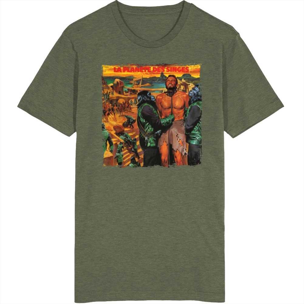 Planet Of The Apes 60s Sci Fi French Movie T Shirt Planet Of The Apes 60s Sci Fi French Movie T Shirt