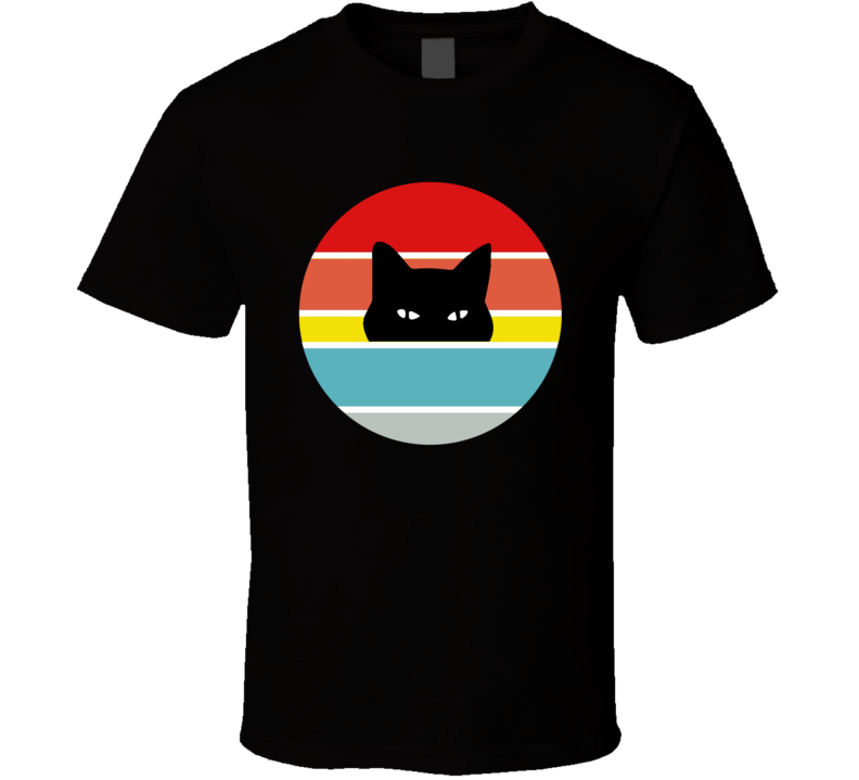 Cat Peaking Vintage Sunrise Cat Lover T Shirt Cat Peaking Vintage Sunrise Cat Lover T Shirt