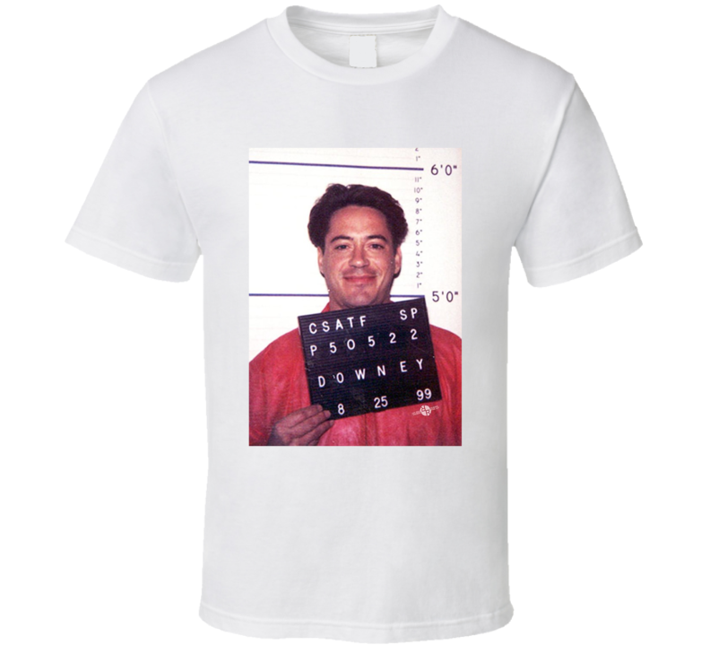 Robert Downey Jr Mugshot Fan T Shirt Robert Downey Jr Mugshot Fan T Shirt