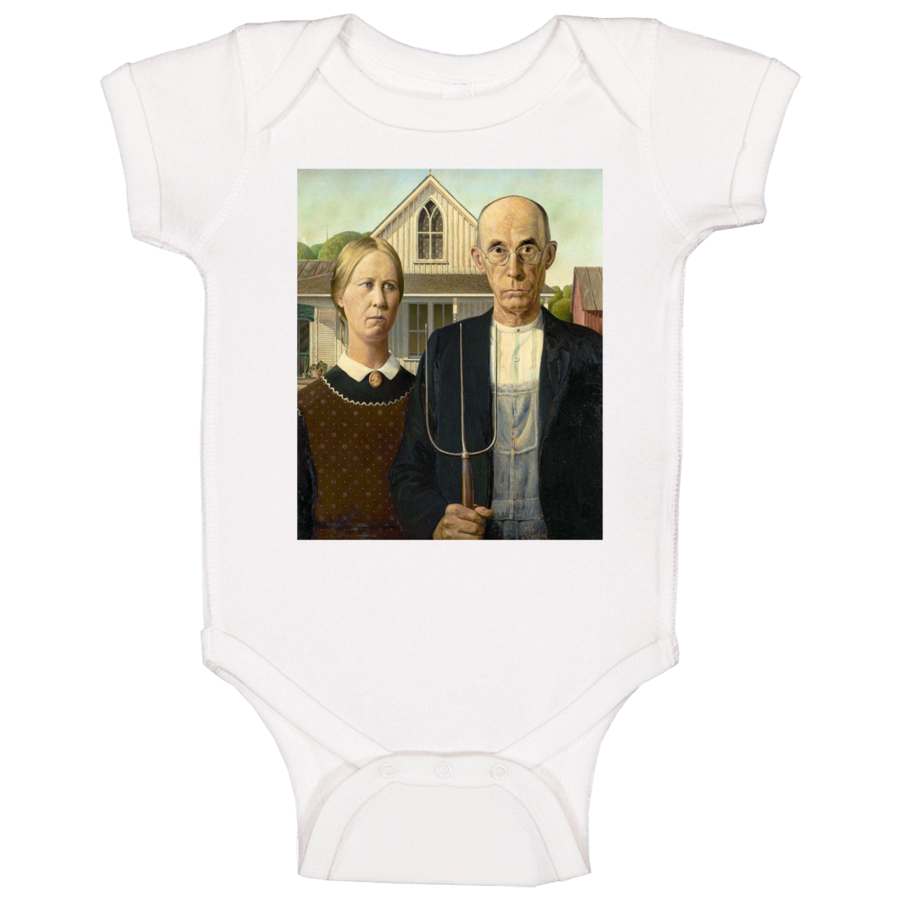 American Gothic Original Meme Baby One Piece American Gothic Original Meme Baby One Piece
