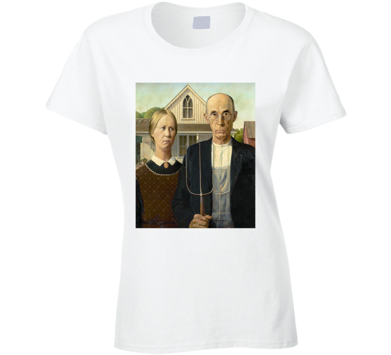 American Gothic Original Meme Ladies T Shirt American Gothic Original Meme Ladies T Shirt