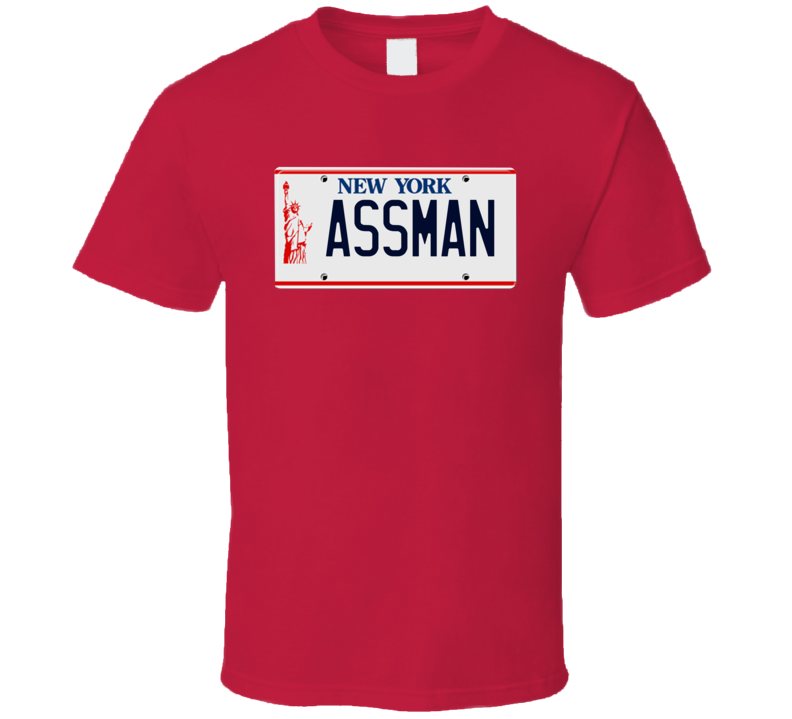 Assman New York License Plate T Shirt Assman New York License Plate T Shirt