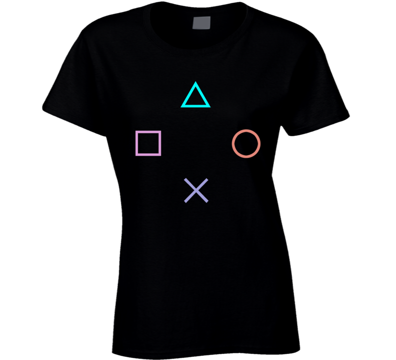 Gamer Controller Symbols Ladies T Shirt Gamer Controller Symbols Ladies T Shirt